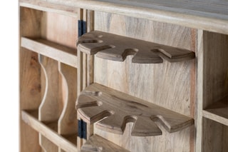 Meuble bar pliable 2 portes en manguier - 104 x 104 x 50 cm