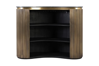 Meuble bar en manguier et marbre - 145 x 110 x 57 cm