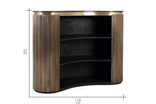 Meuble bar en manguier et marbre - 145 x 110 x 57 cm