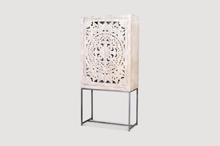 Meuble de rangement 2 portes - Blanc et noir
