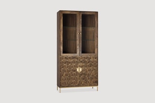 Meuble vitrine - Marron et doré