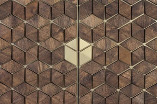 Meuble vitrine - Marron et doré