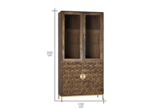 Meuble vitrine - Marron et doré
