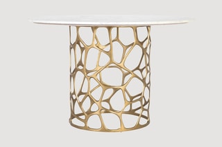 Table à manger en marbre - 122 x 80 x 122 cm