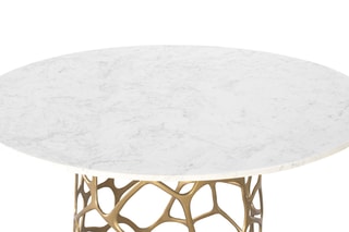 Table à manger en marbre - 122 x 80 x 122 cm