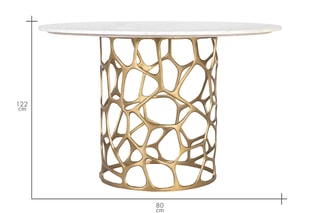 Table à manger en marbre - 122 x 80 x 122 cm