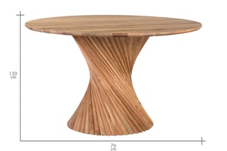 Table à manger en bois d'acacia - 130 x 76 x 130 cm