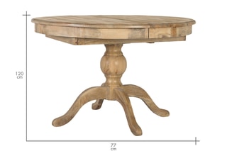 Table extensible en manguier - 120/150 x 77 x 120 cm
