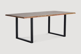 Table à manger - Naturel et noir