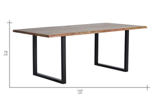 Table à manger - Naturel et noir