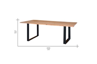 Table à manger - Naturel et noir