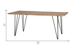Table à manger - Naturel et noir
