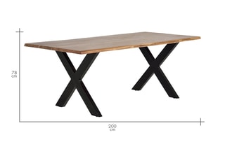 Table à manger - Naturel et noir