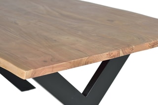 Table à manger - Naturel et noir