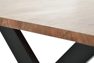 Table à manger - Naturel et noir
