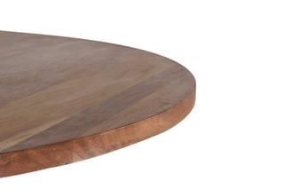 Table à manger ronde - Naturel et noir
