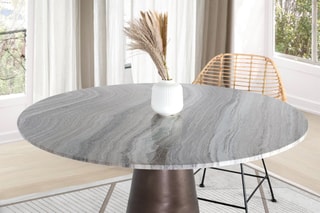 Table à manger - Gris et marron