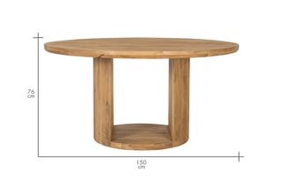 Table à manger en bois - 150 x 76 x 150 cm