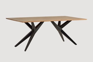 Table à manger - Naturel et noir