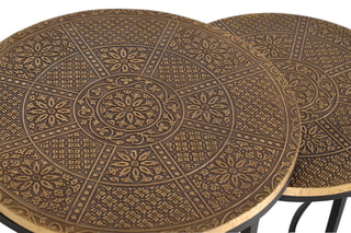 3 tables gigognes -  Doré et noir
