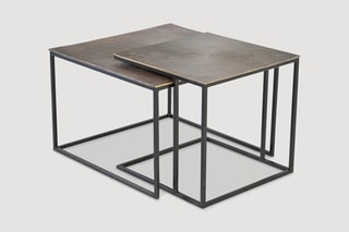 2 tables gigognes - Noir et cuivré