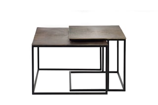 2 tables gigognes - Noir et cuivré