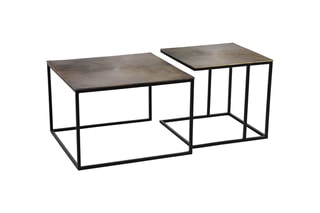 2 tables gigognes - Noir et cuivré
