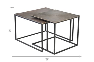 2 tables gigognes - Noir et cuivré