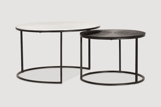 2 tables gigognes - Noir et blanc