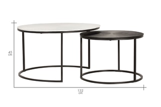 2 tables gigognes - Noir et blanc