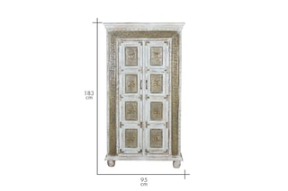 Armoire 2 portes - Ecru et doré