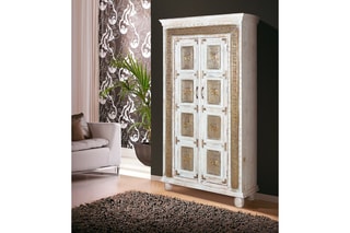 Armoire 2 portes - Ecru et doré