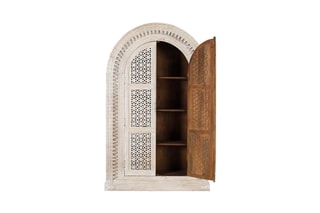 Armoire 2 portes - Blanc décapé
