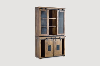Armoire 4 portes - Naturel et noir