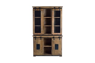 Armoire 4 portes - Naturel et noir