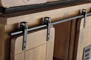 Armoire 4 portes - Naturel et noir