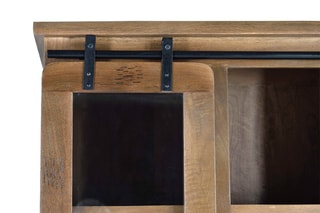 Armoire 4 portes - Naturel et noir