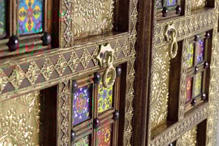 Armoires 2 portes - Naturel et doré