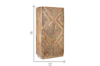 Armoire 2 portes en manguier massif - 90 x 170 x 48 cm