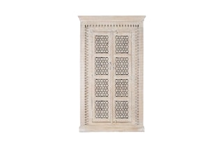 Armoire 2 portes - Blanc décapé