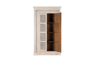Armoire 2 portes - Blanc décapé