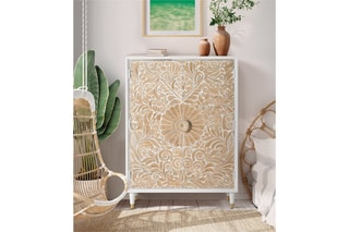 Armoire 2 portes - Blanc et naturel