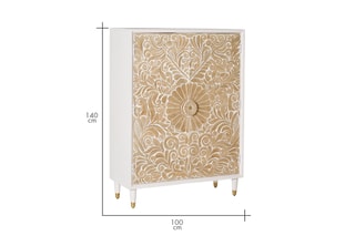 Armoire 2 portes - Blanc et naturel