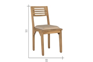 2 chaises en manguier massif - 48 x 88 x 55 cm