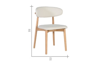 2 chaises en hévéa - 56 x 79 x 50 cm