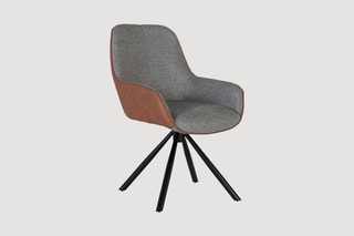 2 chaises pivotantes - Gris chiné et marron