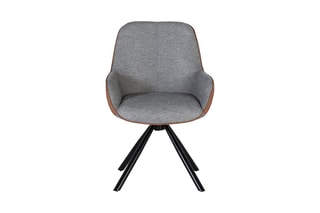2 chaises pivotantes - Gris chiné et marron