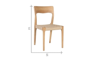 Chaise en hévéa - 45 x 82 x 47 cm