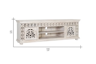 Meuble TV 2 portes - Blanc