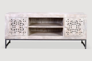 Meuble TV 2 portes - Blanc